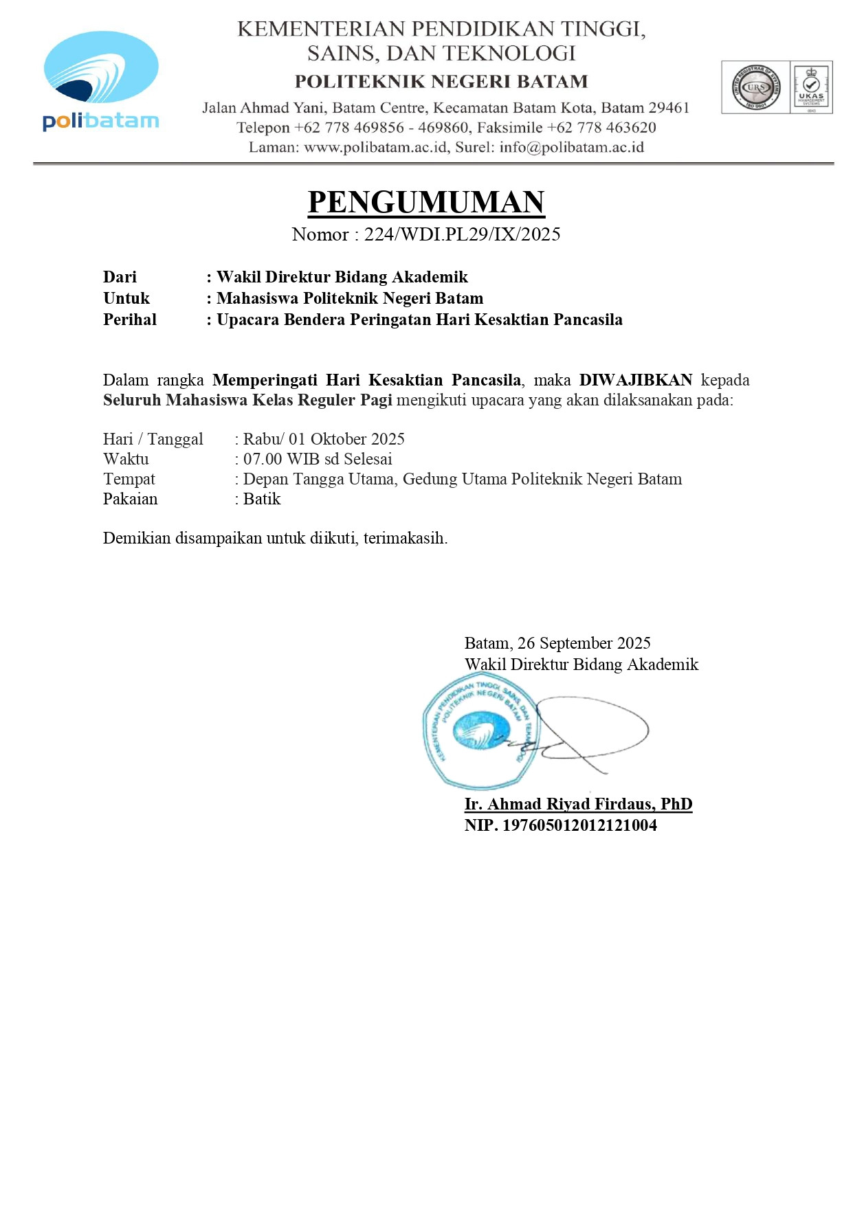 Attachment Pengumuman  Upacara Memperingati Hari Kesaktian Pancasila.jpg
